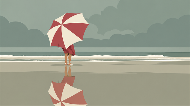 Free beach umbrella reflection vector