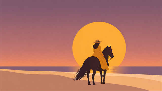 Free woman horse riding vector