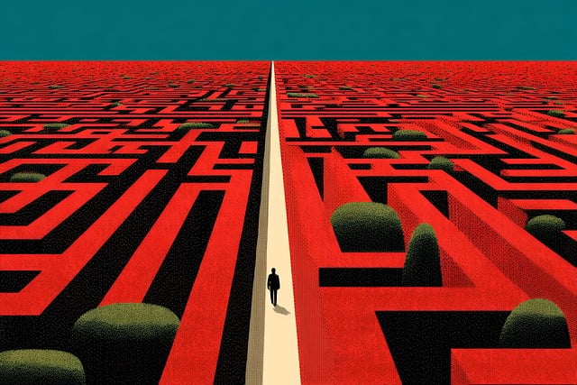Download free HD stock image of Maze Path Free maze path way forward illustration