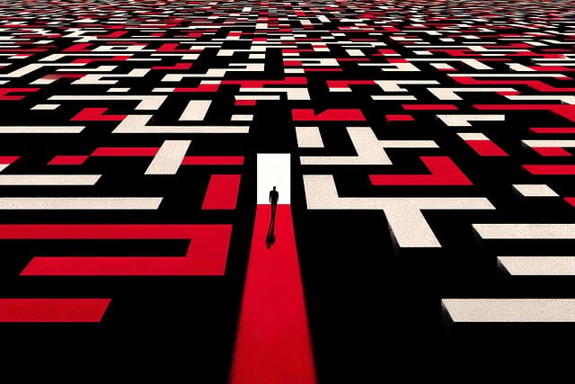 Free maze abstract silhouette illustration
