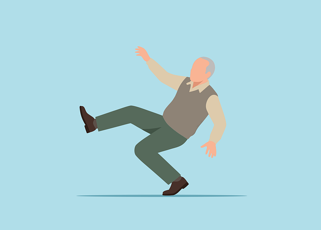 Free fall slip elderly vector