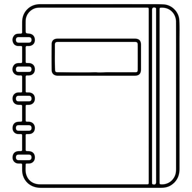 Notesbog, Ikon, Omrids, Minimalistisk