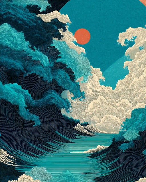 Free abstraction waves pattern illustration