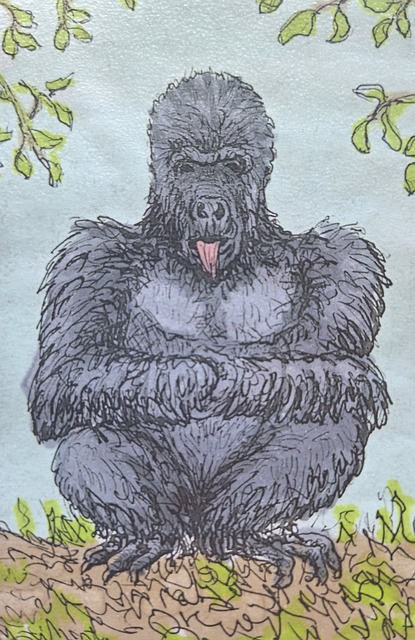 Gorila, Simio, Lengua, Dibujo