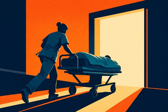 Free nurse emergency care stretcher illustration