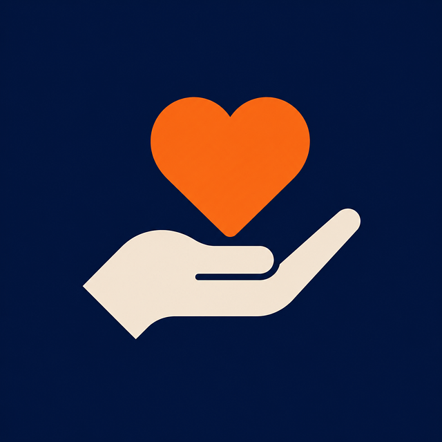 Free care heart hand vector