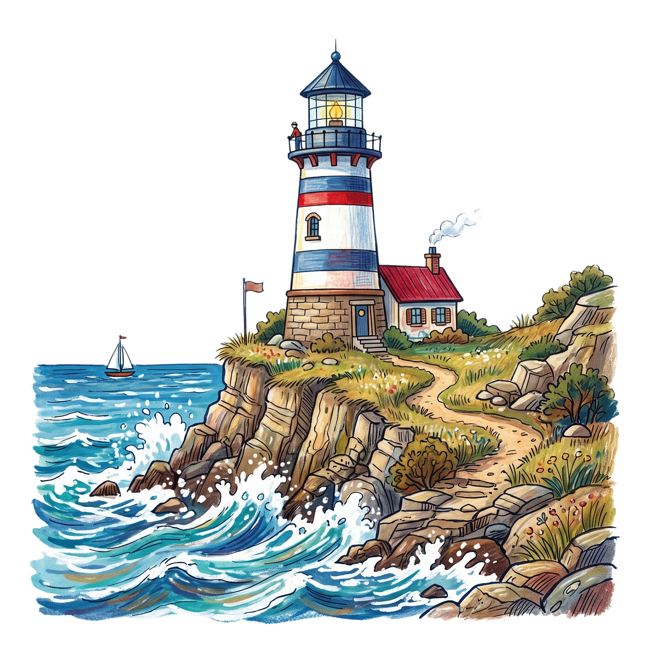 Download Lighthouse, Sea, Ocean. Royalty-Free Stock Illustration Image ...