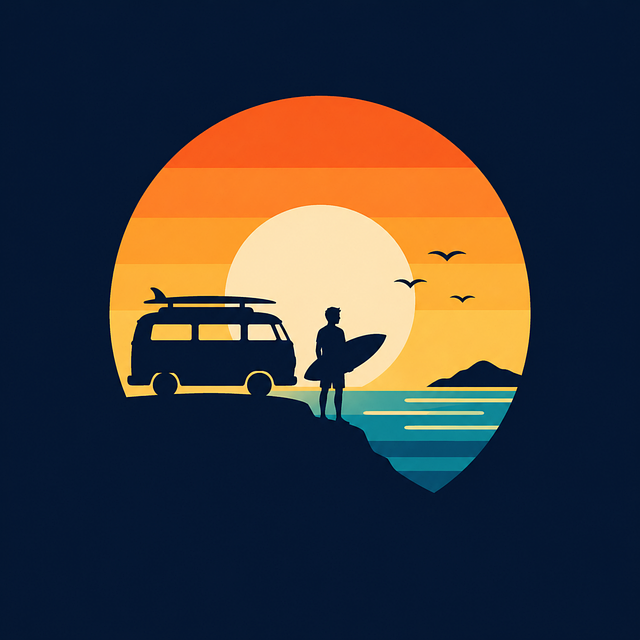 Pôr Do Sol, Surfista, Prancha De Surf