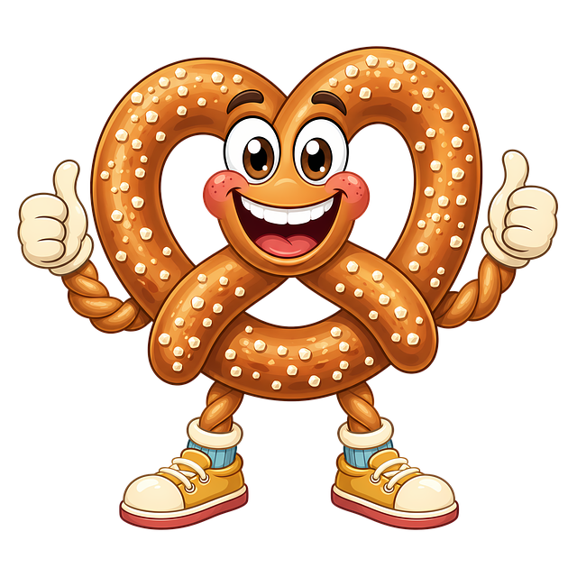 Free pretzel character funny pretzel smiling snack illustration