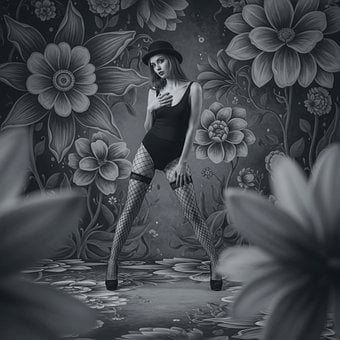 Free Cabaret Black And White illustration and picture