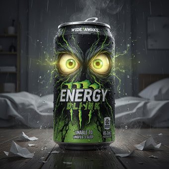 Energydrink, Koffein, Schlaflosigkeit