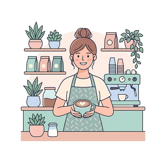 Free barista coffee coffee machine illustration