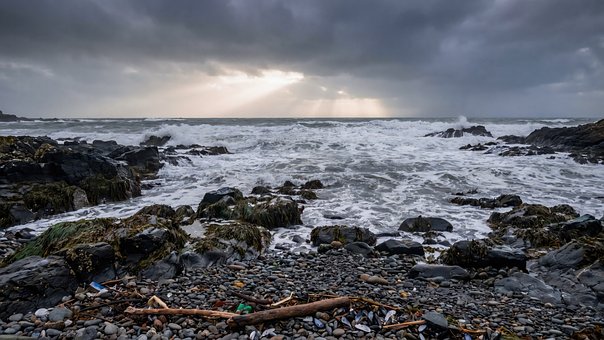 Kust, Storm, Rotsen, Ierland