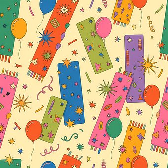 Bunt, Muster, Illustration, Ballon