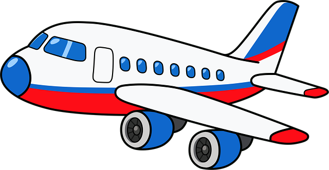 Flugzeug, Zeichnung, Karikatur, Blau