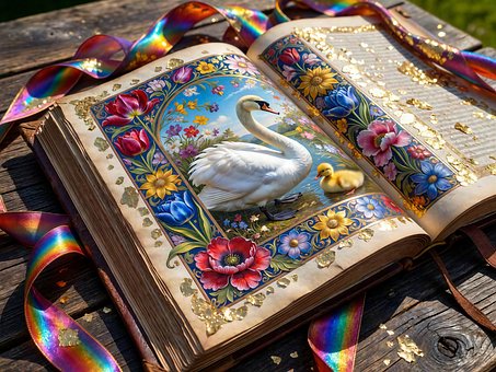 Free Illuminated Manuscript Swan illustration and picture