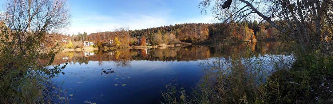 Lac, Toamnă, Pădure, Apă, Reflexie