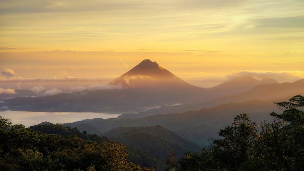 Berg, Zonsondergang, Landschap, Natuur