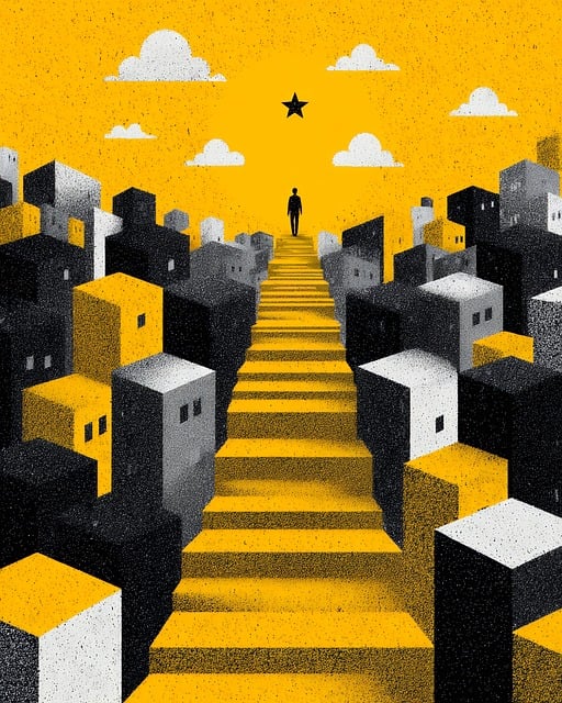Free city stairs cubes illustration