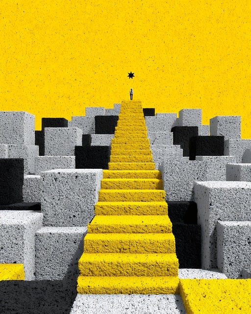 Free staircase cube yellow illustration