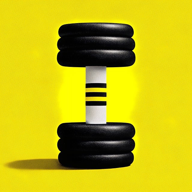 Free dumbbell black yellow illustration