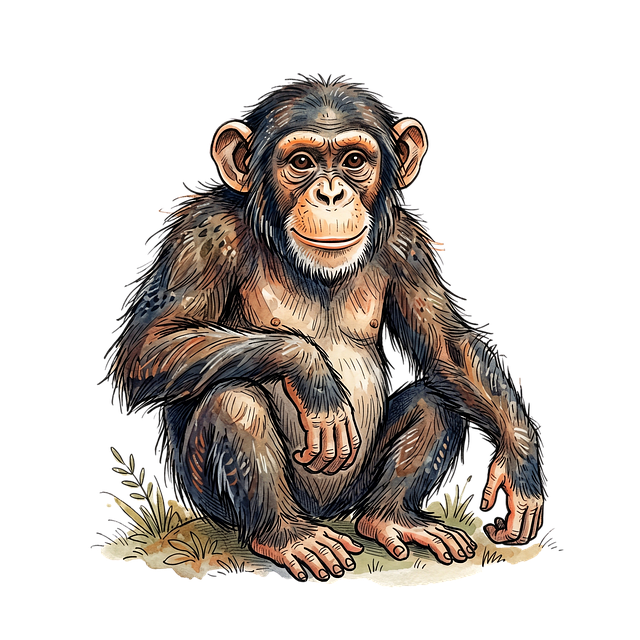 Free chimpanzee ape primate illustration