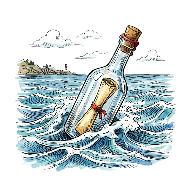 Free bottle scroll nature illustration