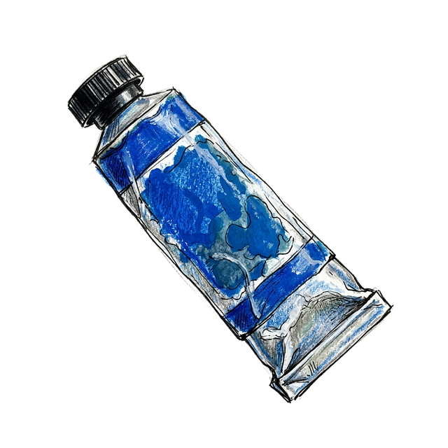 Free blue tube painting illustration