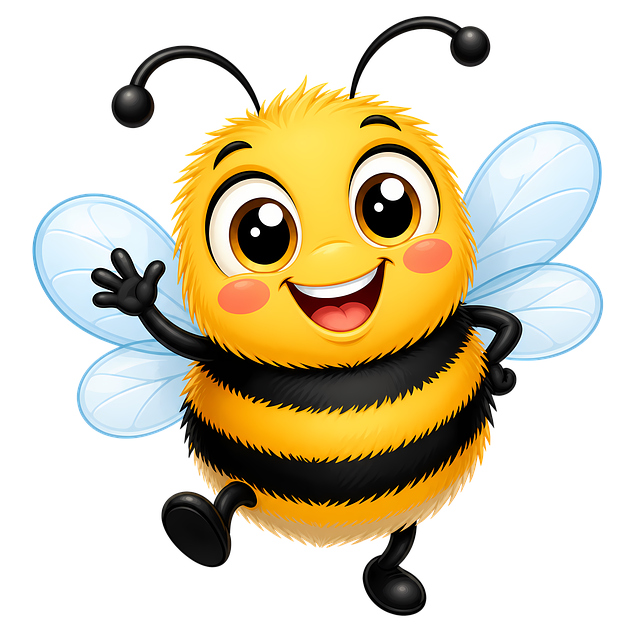 Free bumblebee bee caricature cute bee illustration