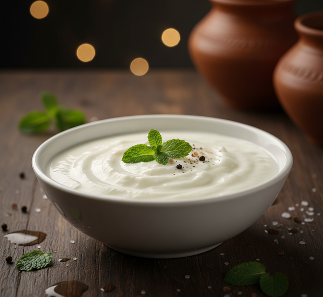 Free yogurt white bowl mint illustration