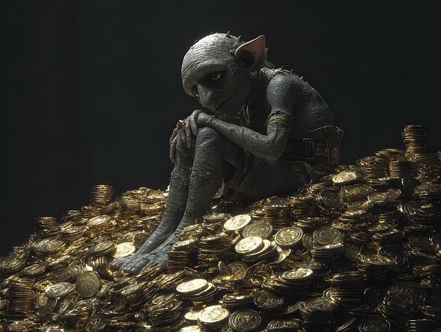 Free goblin melancholy gold illustration