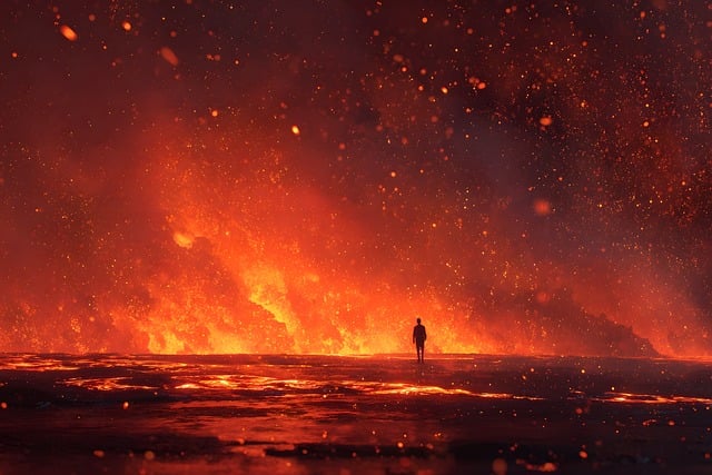 Free volcano lava eruption illustration
