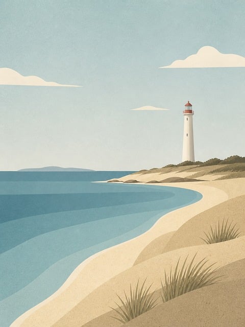 Free lighthouse coast sea vector