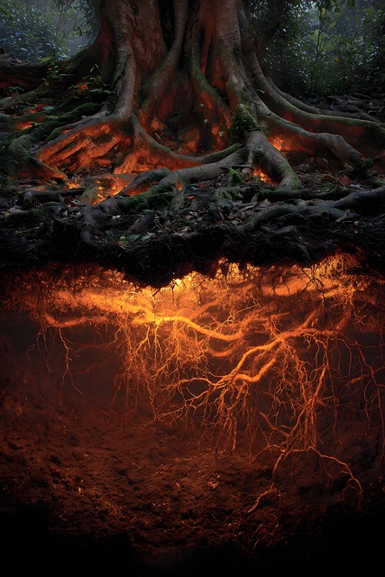 Free tree roots underground illustration
