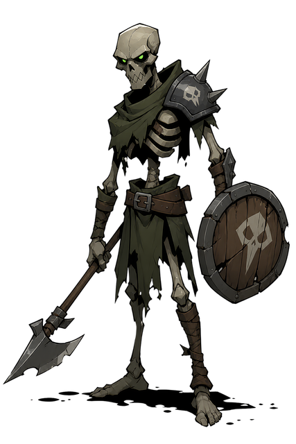 Free skeleton warrior undead knight fantasy character illustration