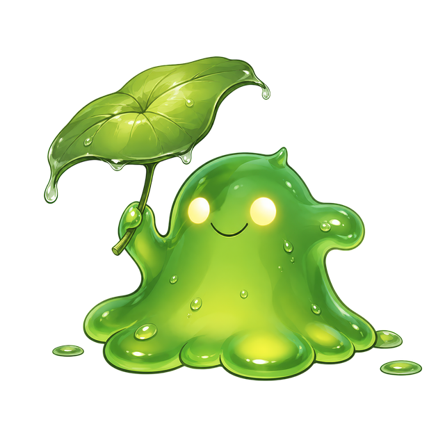 Free slime cartoon umbrella illustration
