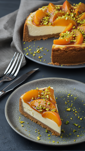 Free photograph cheesecake orange marmalade illustration