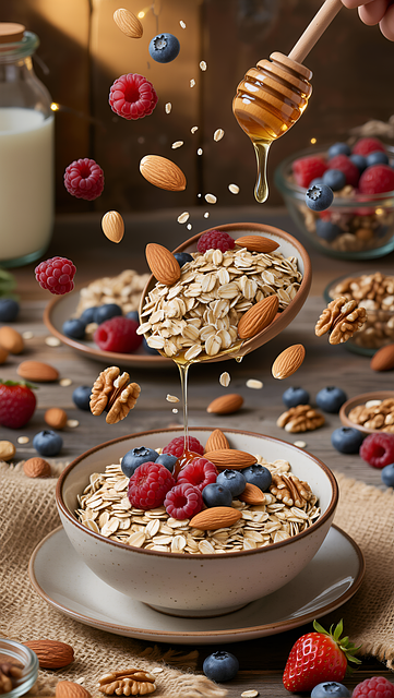 Fotografie, Frühstück, Haferbrei, Beeren