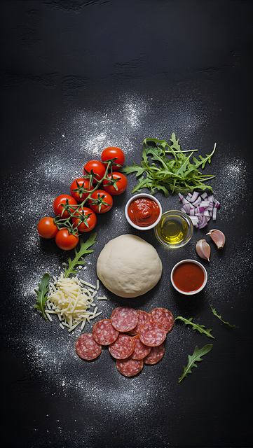 Free pizza tomatoes pepperoni illustration