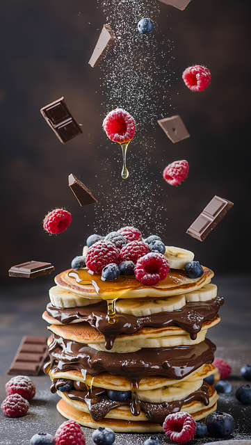 Free photography pancakes chocolate syrup illustration