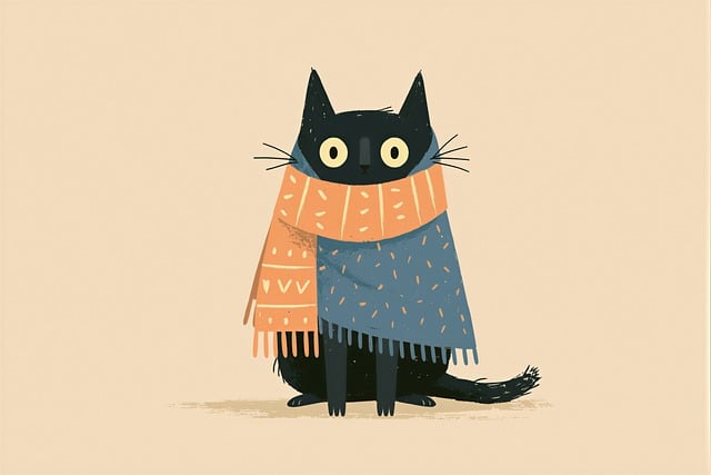 Free cat black cat cozy illustration