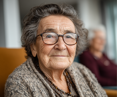 Senior, Žena, Babička, Péče, Brýle