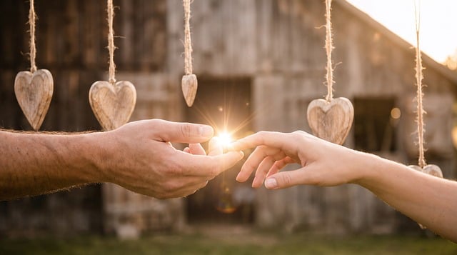 Free love hands sunset illustration