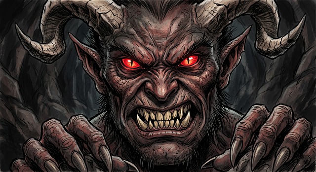 Free devil satan horror illustration