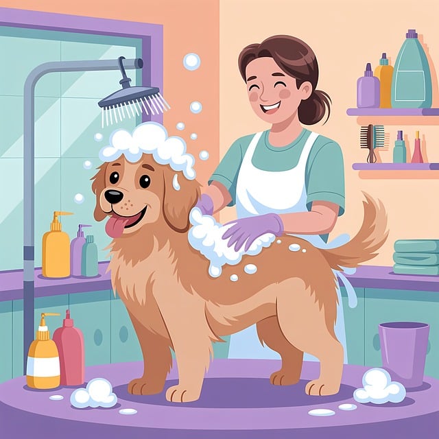 Free ai generated dog hygiene illustration