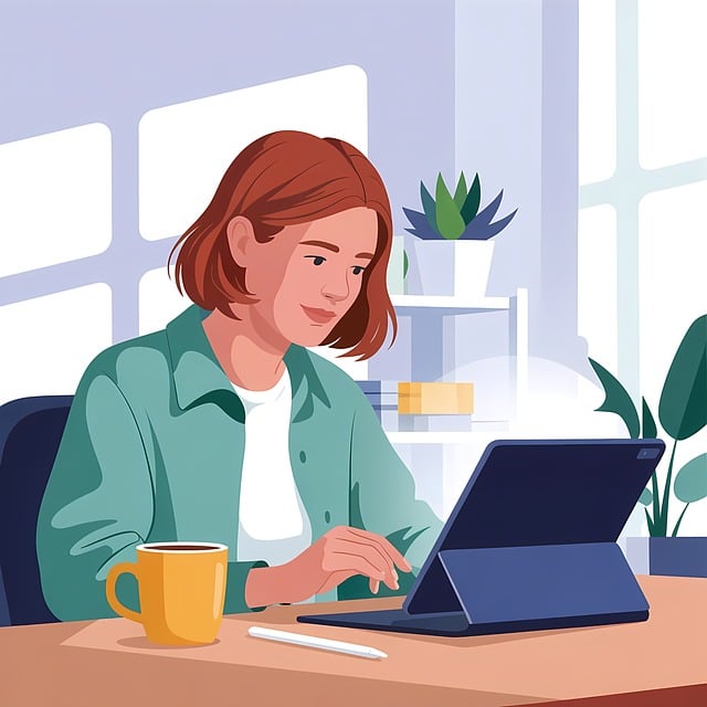Free work office woman illustration