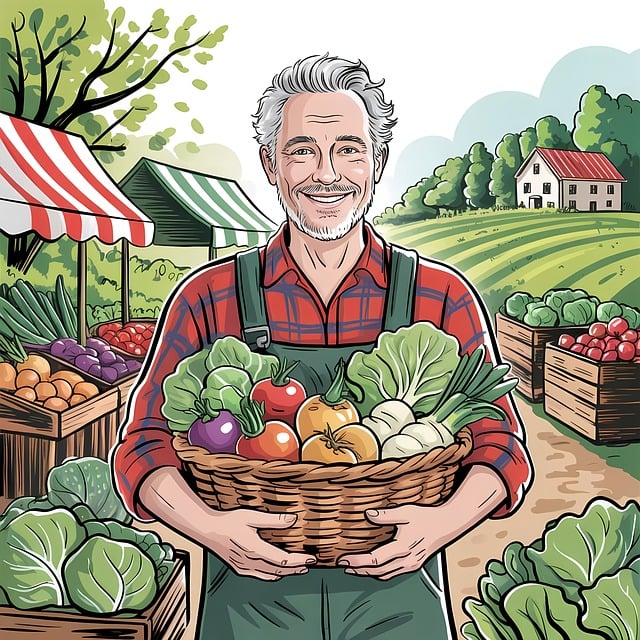 Free farmer agriculture market illustration