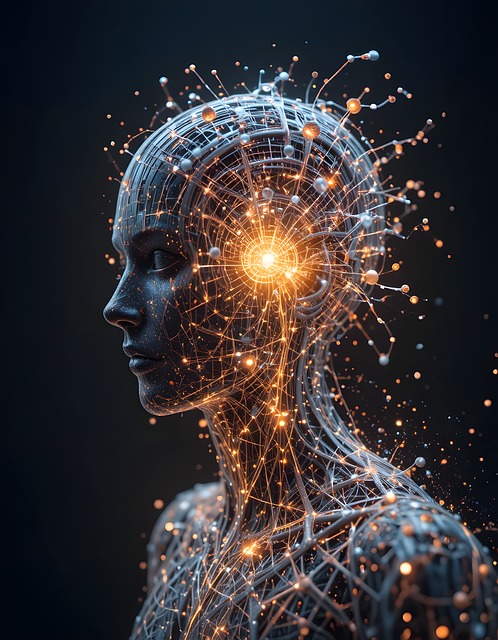 Free artificial intelligence abstract luminous illustration
