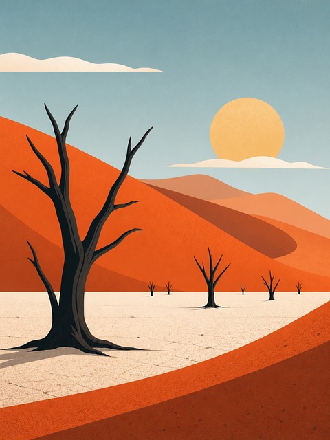 Free desert drought climate change vector