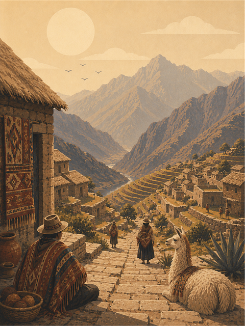 Free andes peru llama illustration